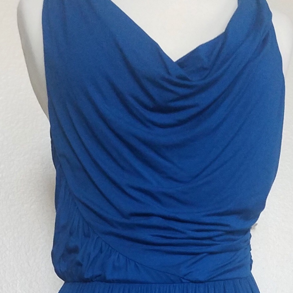 NWOT Draped Blue Anthropologie Dress - Picture 2 of 7
